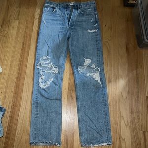 AGOLDE high rise distressed jean size 25